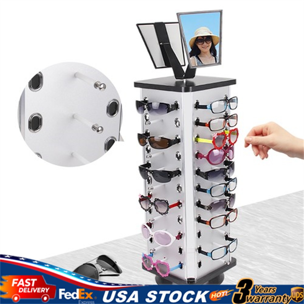 44Pcs Sunglasses Display Rack 360° Rotation Eyeglasses Holder Sunglasses Stand
