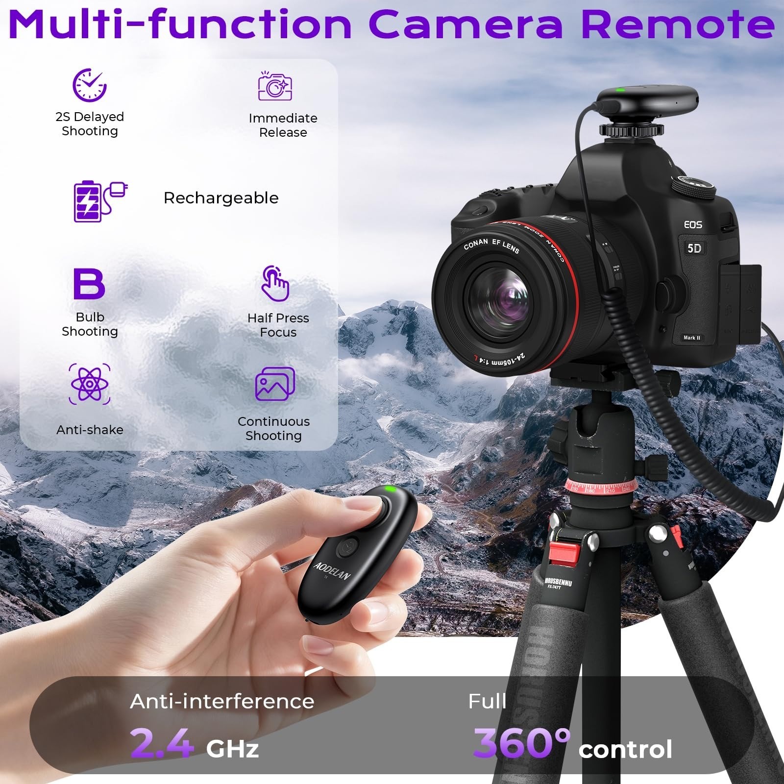 AODELAN Rechargeable Remote Shutter Release for Panasonic Cameras