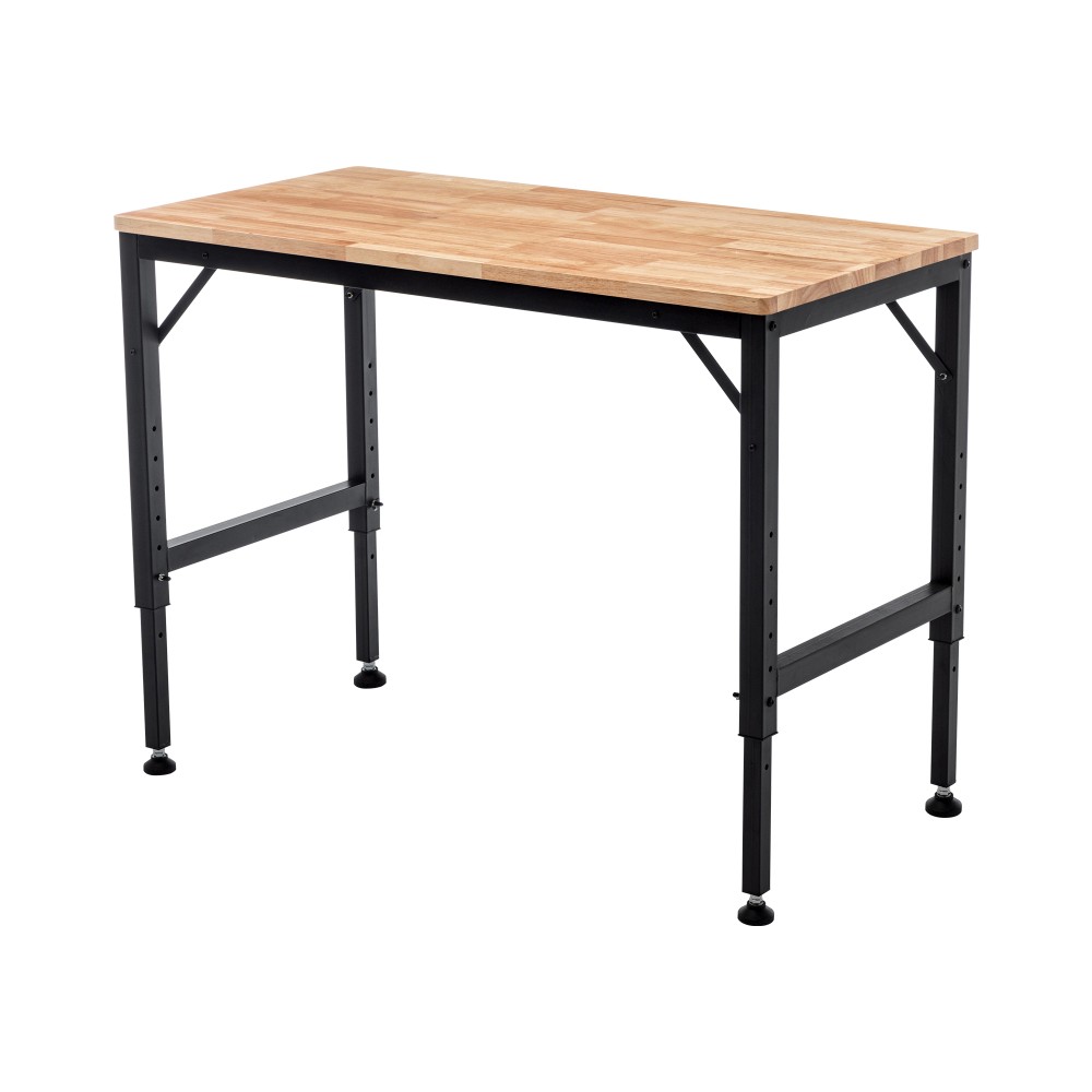 Heavy Duty Folding Workbench Block Wood Top Locking Casters Quick Collapse
