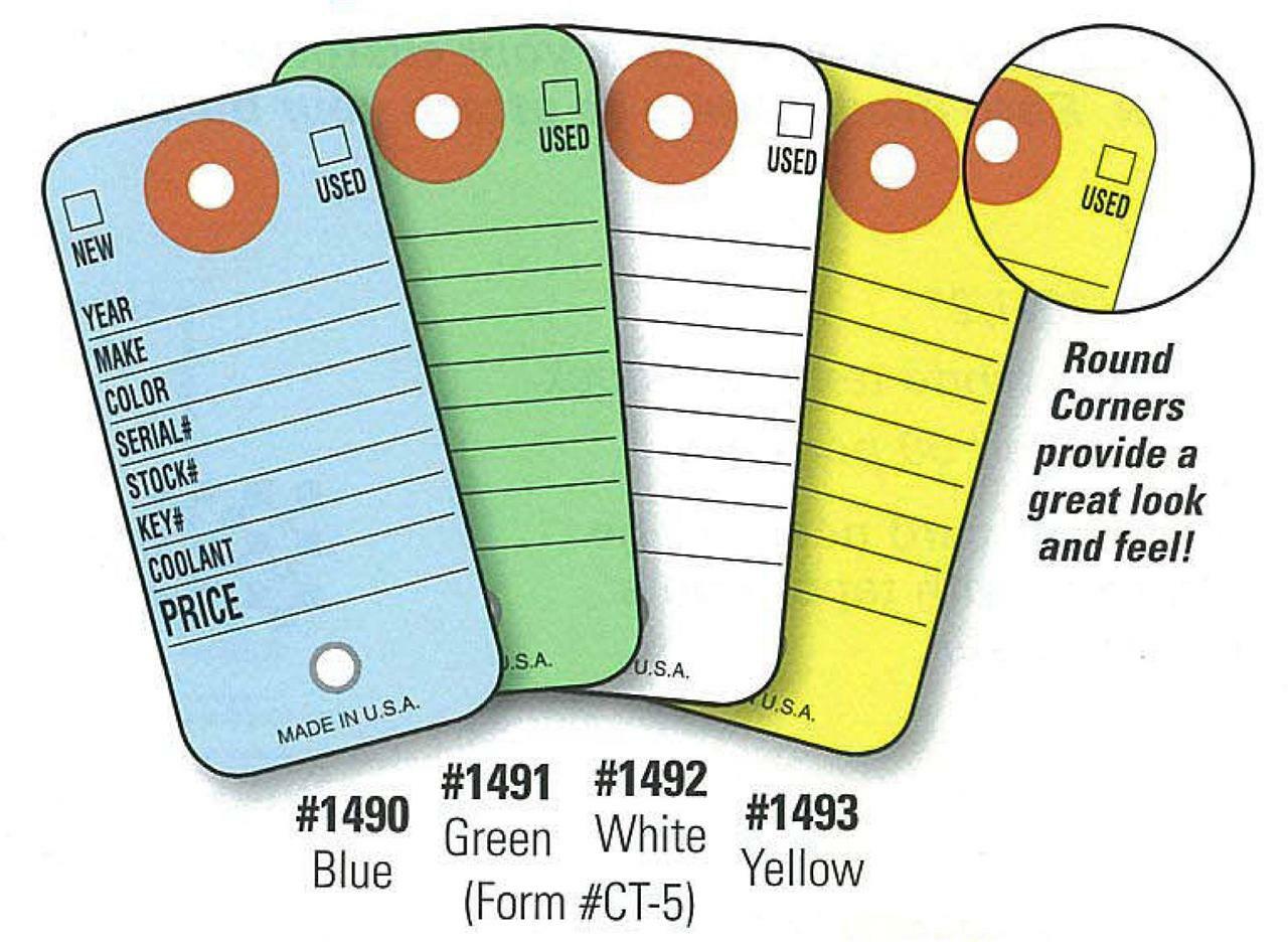 1000 COLORED AUTOMOTIVE KEY TAGS + 500 RINGS