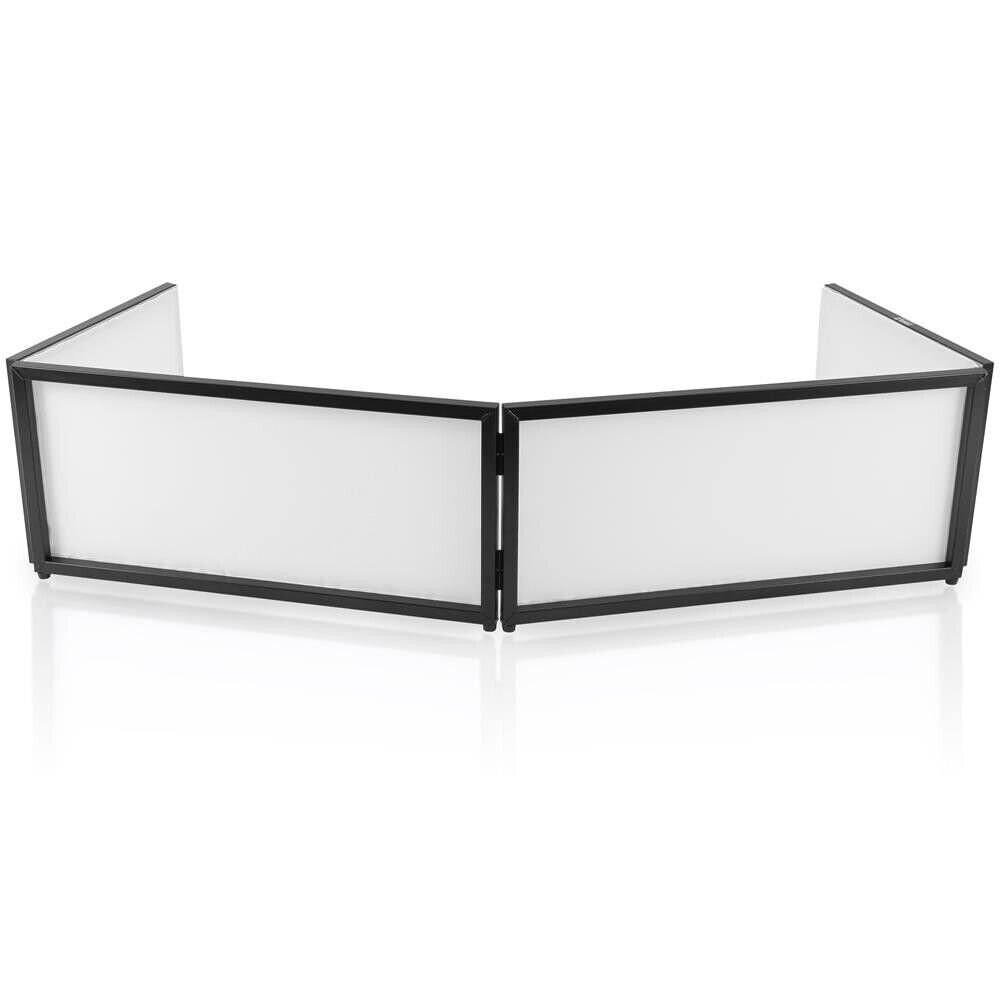 Pyle Tabletop DJ Booth Cover Screen-DJ Façade Front Board Display - White