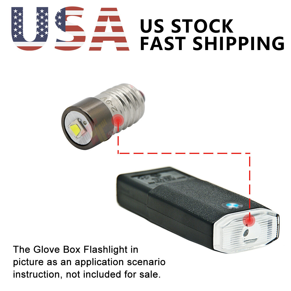 Upgrade BMW Glove Box Flashlight LED Bulb Non-Polarity E10 Screw Base