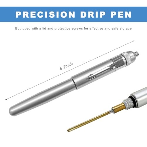 Precision Oiler, Aluminum Precision Oil Pen with Solid Needle & Pocket Clip,
