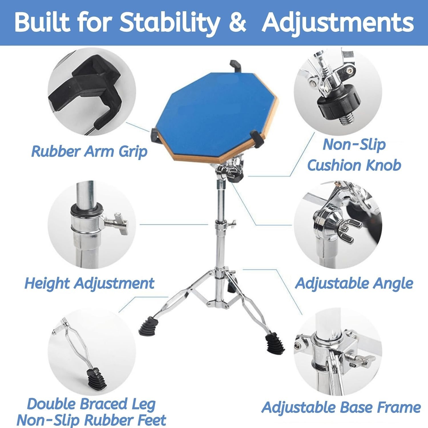 Portable Snare Drum Stand with Foldable Design - Stability & Convenience