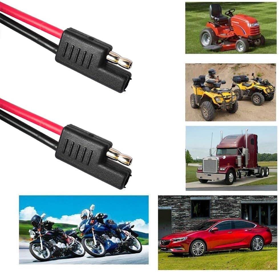 5Pcs 12" 12Gauge 12V 2 Pin Quick Disconnect Wire Harness SAE Connector Cable