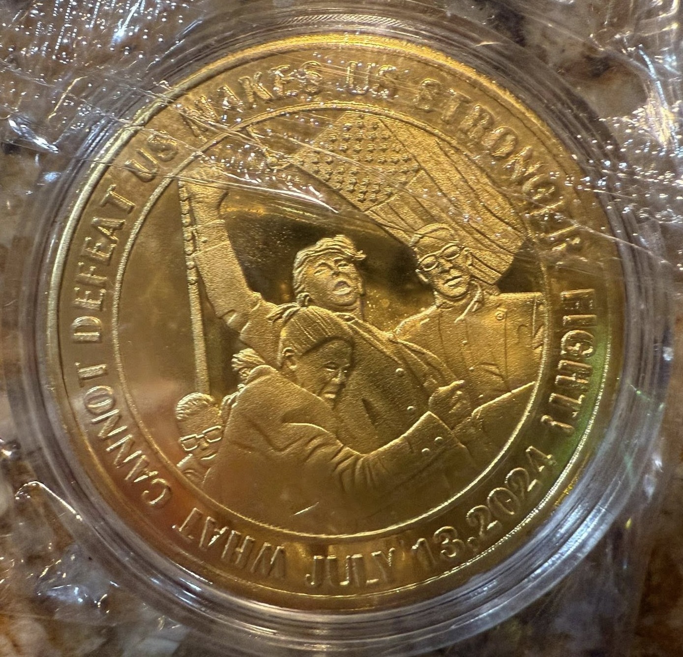 2024 President Trump "Fight, Fight, Fight" Survivor Commemorative Gold Coin NEW