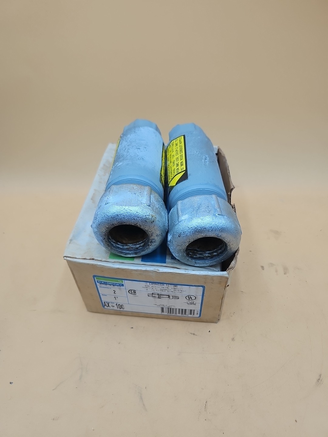 LOT OF 2 O-Z/GEDNEY AX-100 1" Rigid Metal Conduit Expansion Fittings