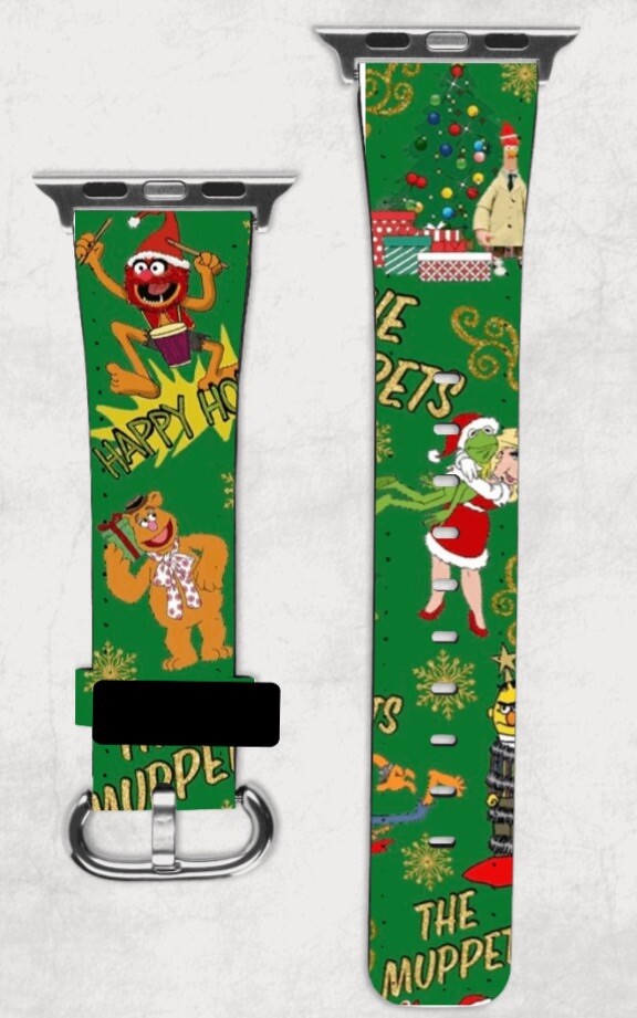The Muppets Christmas Kermit Miss Piggy Apple Watch Band 38/40/41 & 42/44/45 NEW
