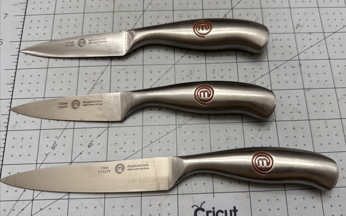MasterChef 3 PIECE PREMIUM  Steel 6" UTILITY & 2- 3.5 PARER Knife