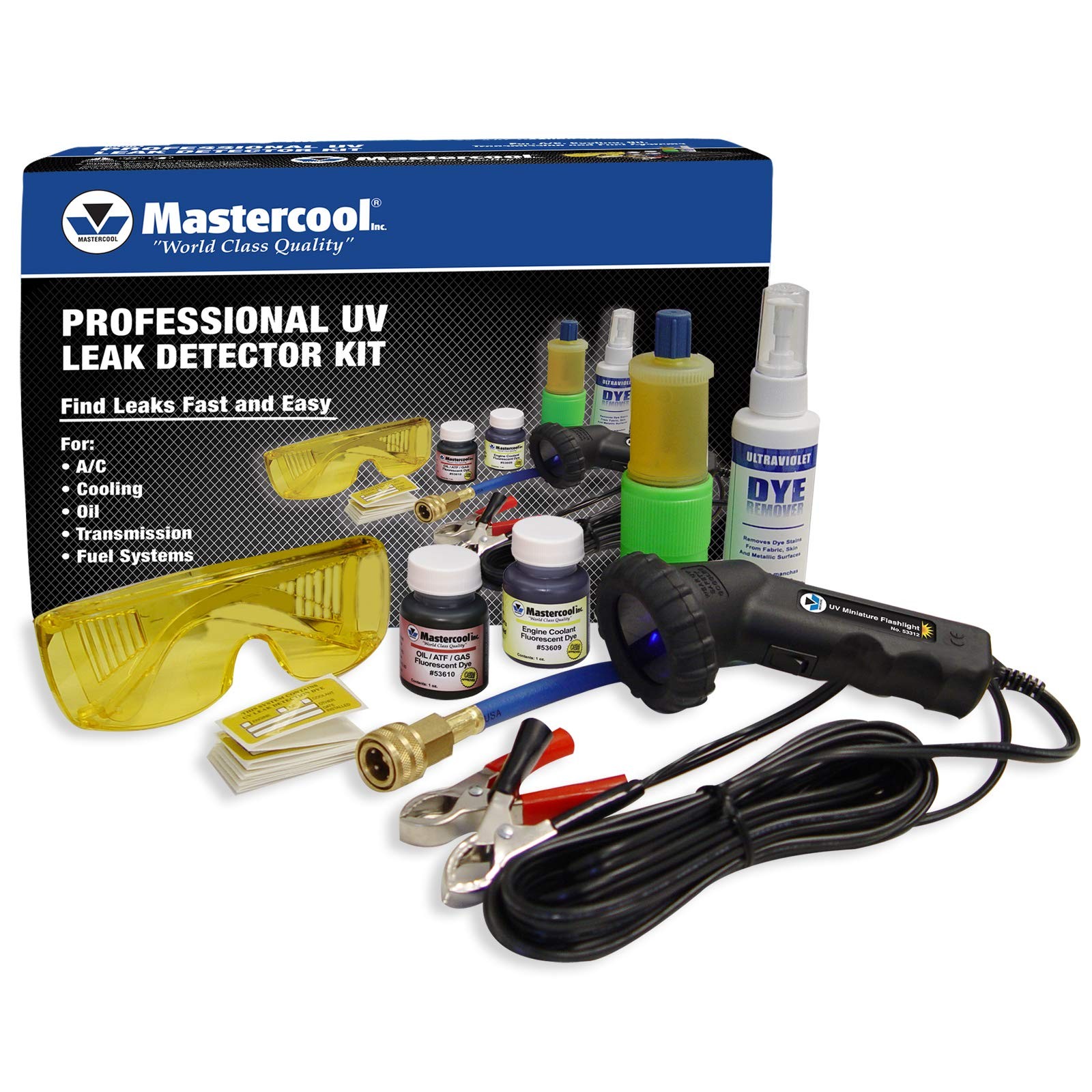 Mastercool 53351 Professional UV Leak Detection Kit – 12V High-Intensity Ligh...