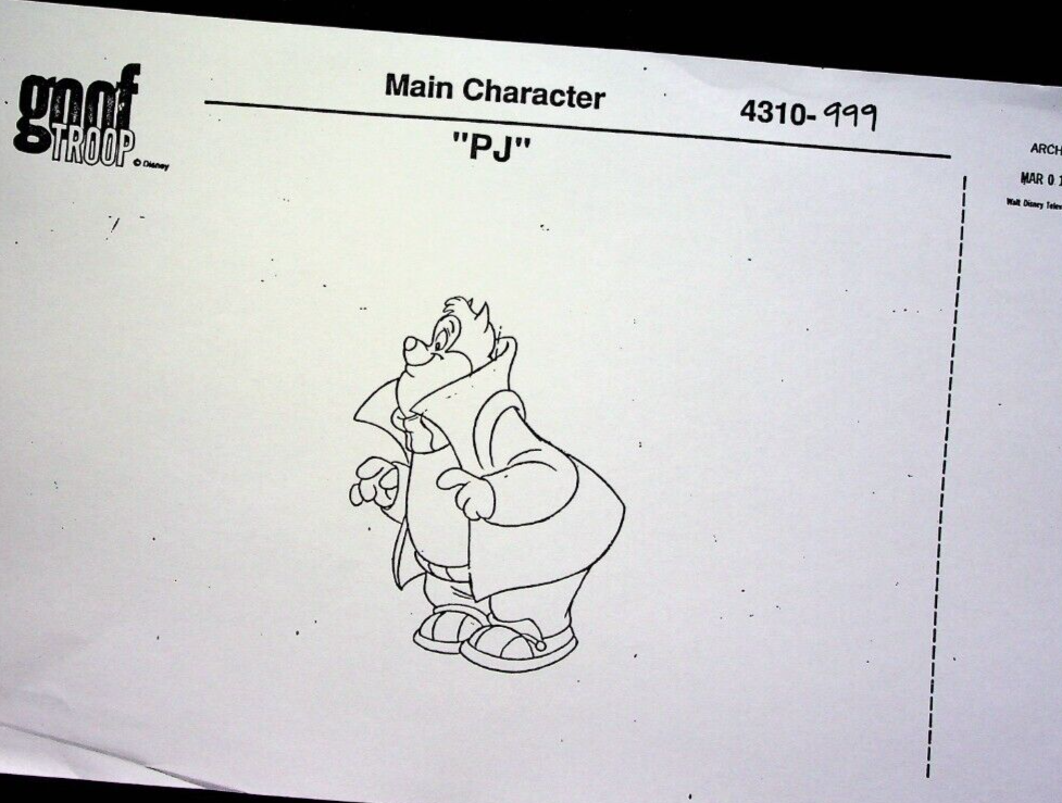Disney's GOOF TROOP 1991 Production Studio COPY Model Sheet Guide Page