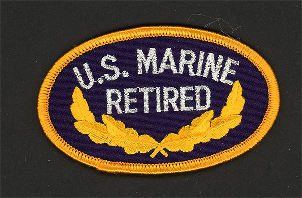 US Marine Corps Retired Veteran Patch Iron On Sew On Embroidered 3.5” New