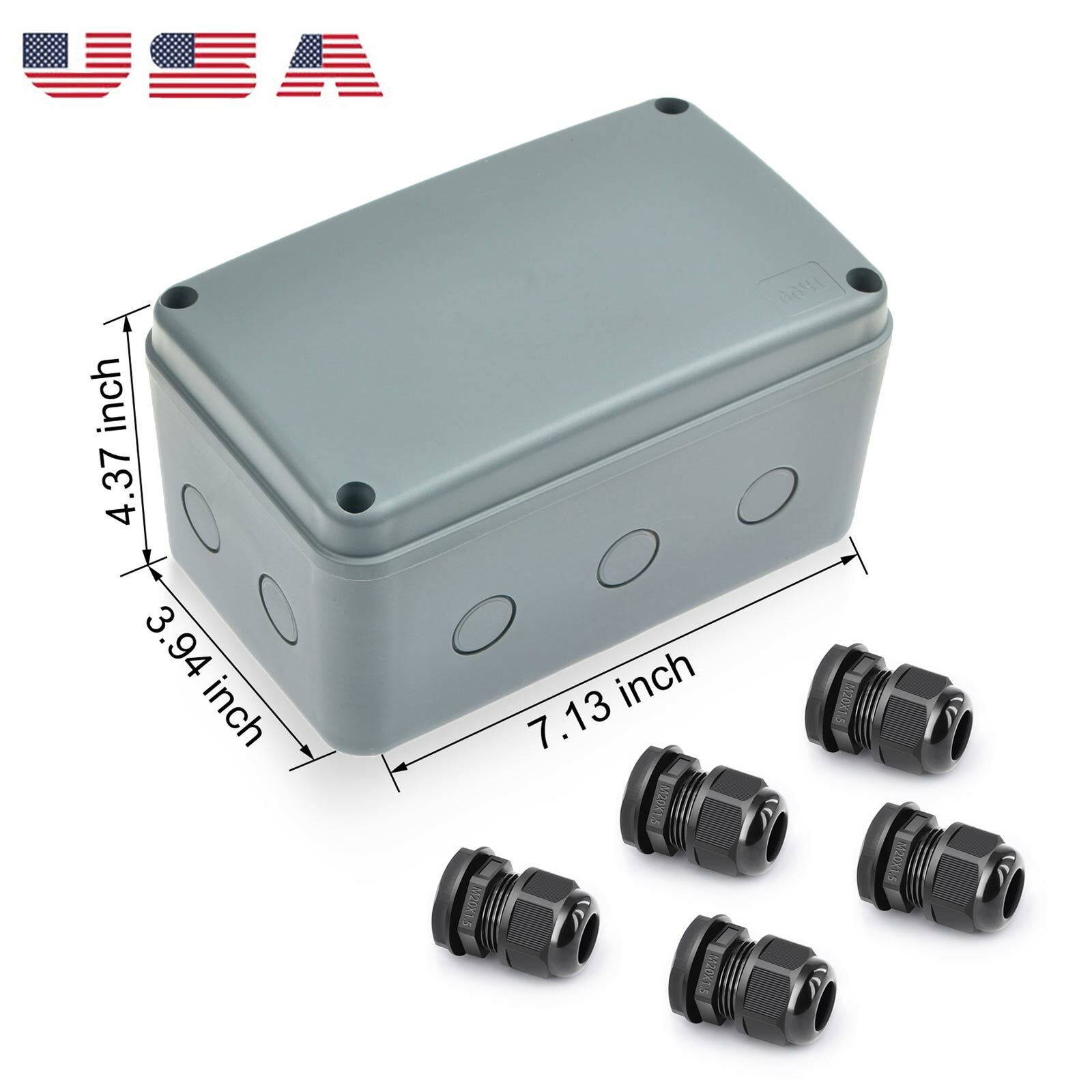 Electrical Junction Box ABS Plastic Waterproof Dustproof Cable Glands Connector