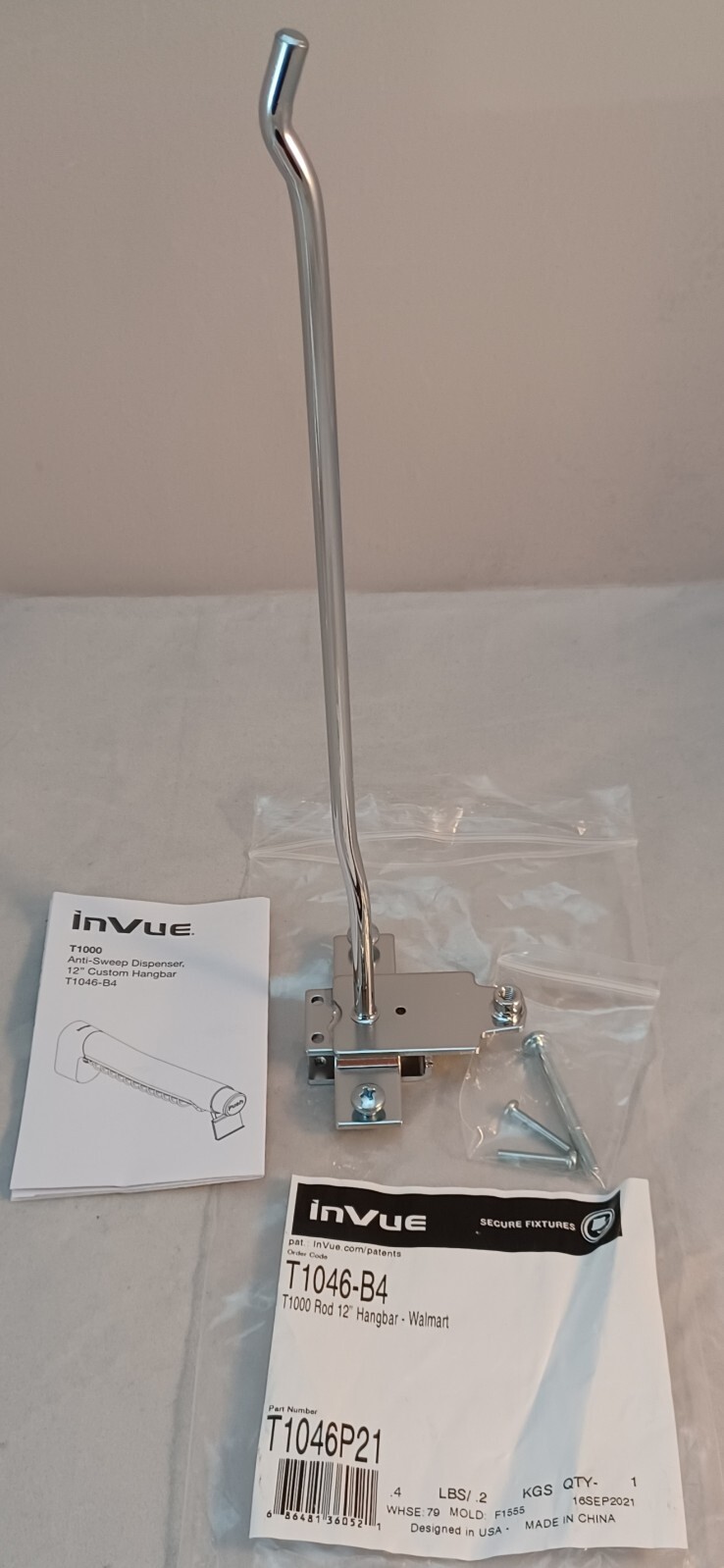 inVue T1046-B4 12"/30mm Rod Hangbar T1000 Security Coil Dispenser *Free Shipping