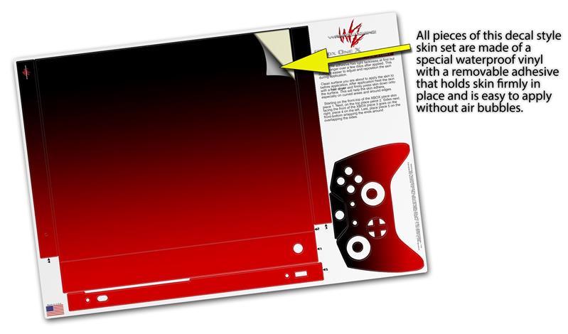 Skin Set for XBOX One X Smooth Fades Red Black