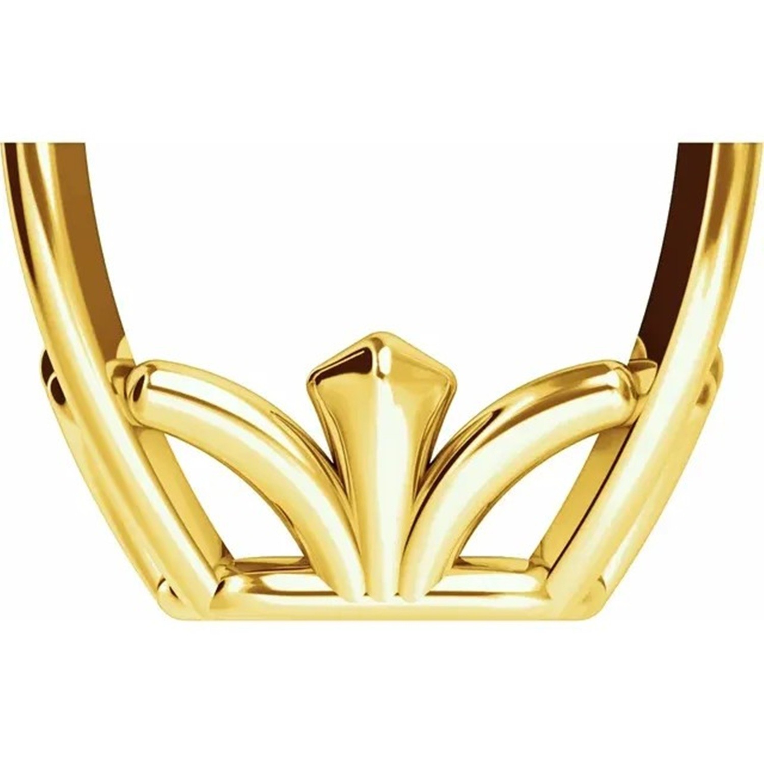 Basket Setting 14K Yellow Gold Emerald Cut Sculptural Designed 4 Prong Mounting