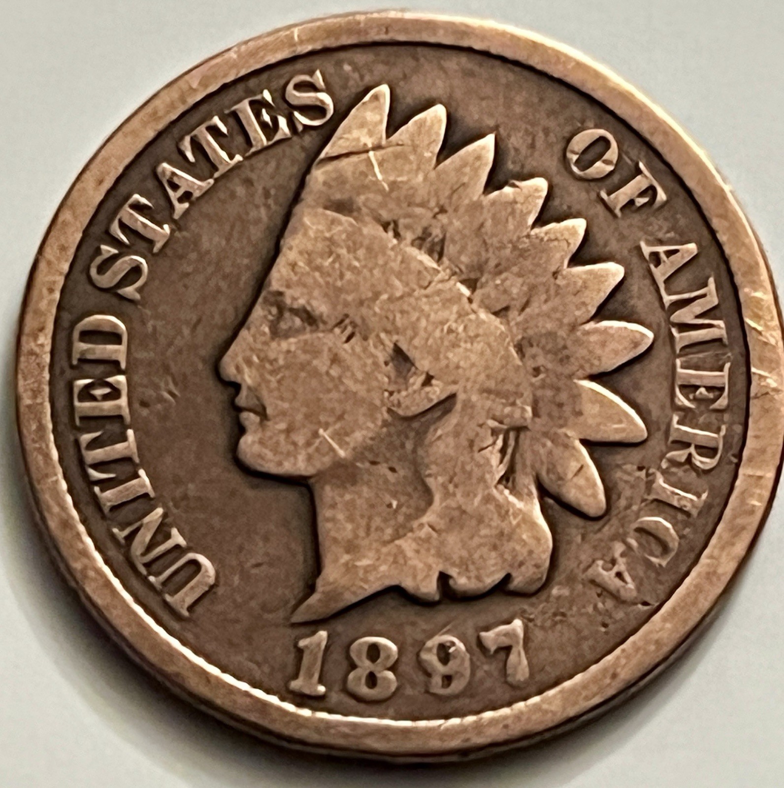 1897 Indian Head Cent Victorian Era Penny Nice Circulated Example BN1051