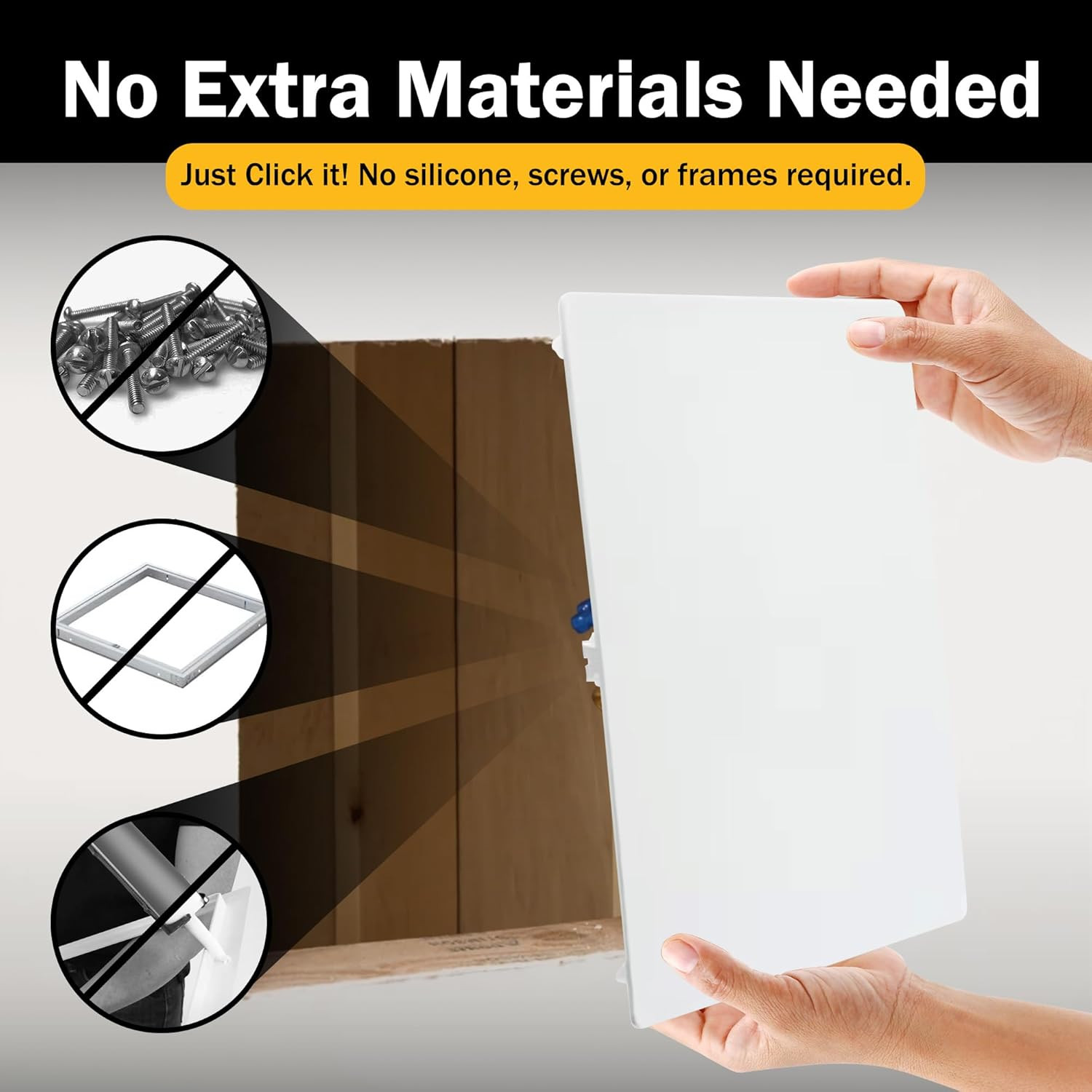 14x14" Plastic Access Panel with Spring Click - No Tools Needed, 10 Pack
