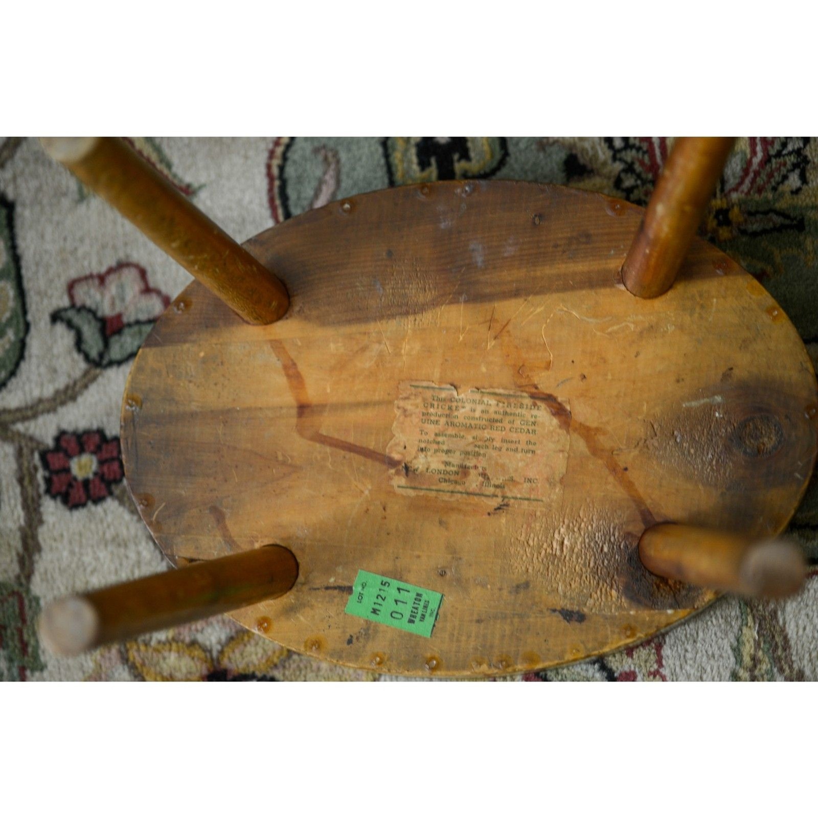 Vintage Red Cedar Colonial Fireside Cricket Primitive Stool 12" x 8" Rustic