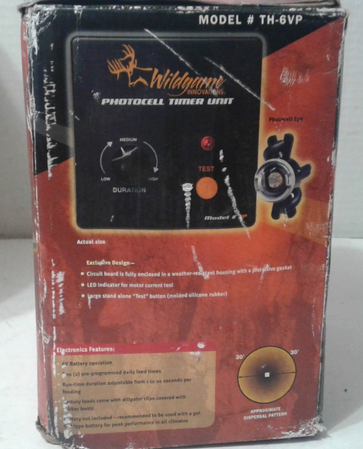Wildgame Dusk/Dawn Feeder Kit 6 Volt open damaged box