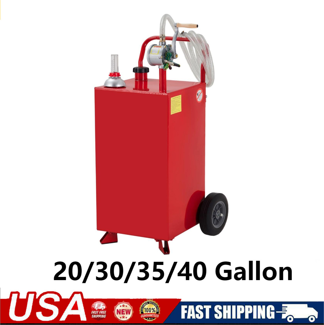 🔥20/30/35/40 Gallon  Portable Gas Caddy Fuel Storage Tank Large Gasoline Can Re