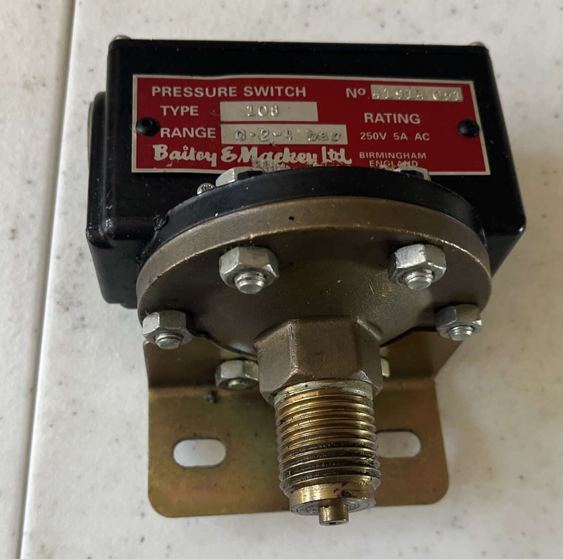 Bailey & Mackey Pressure Switch #41914051 Type 108