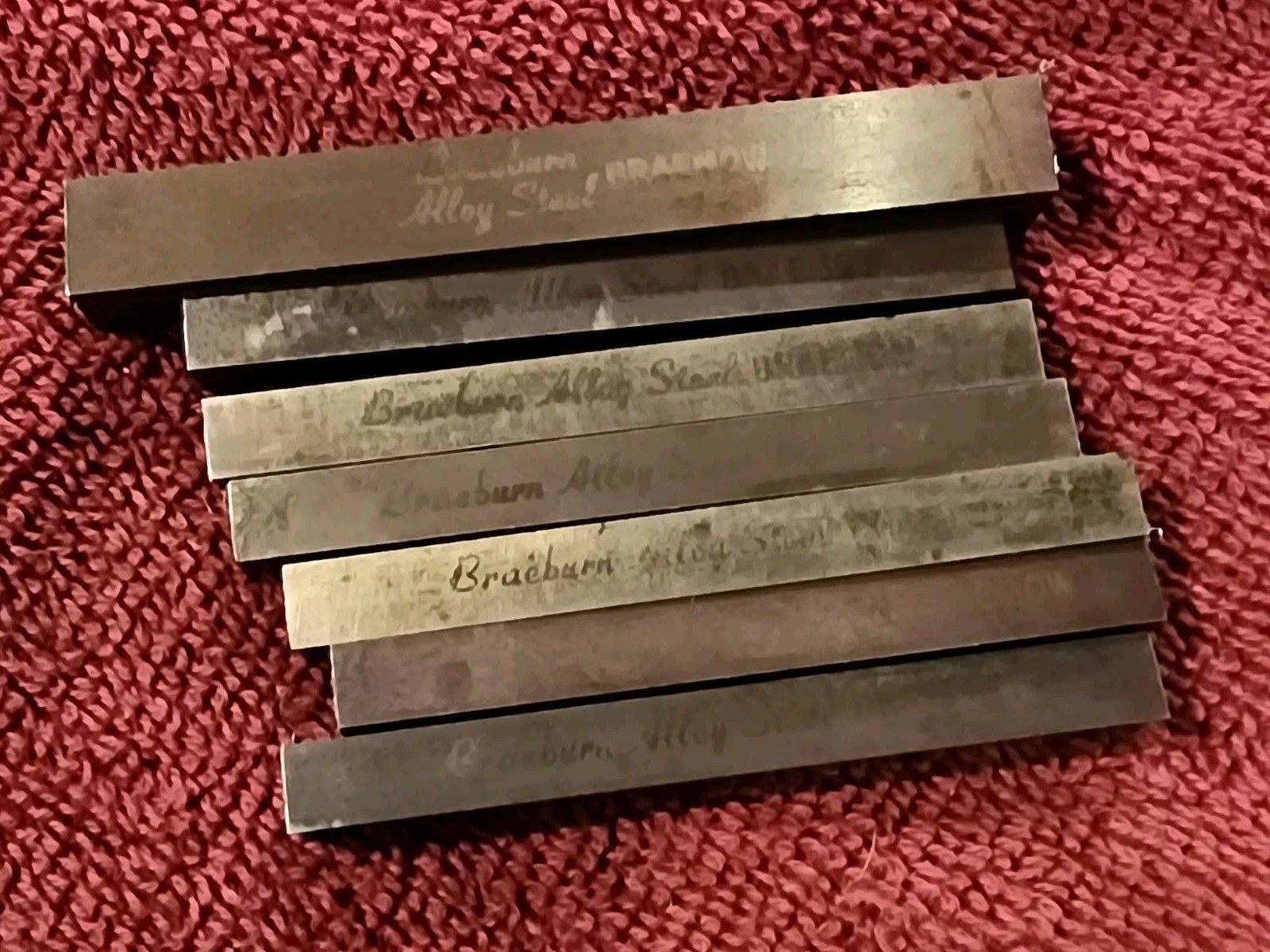 Lot of 7 Braeburn Braemow (M-2) Lathe Tool Bits. 6) 1/4" x 2-1/2", 1) 3/8" x 3".