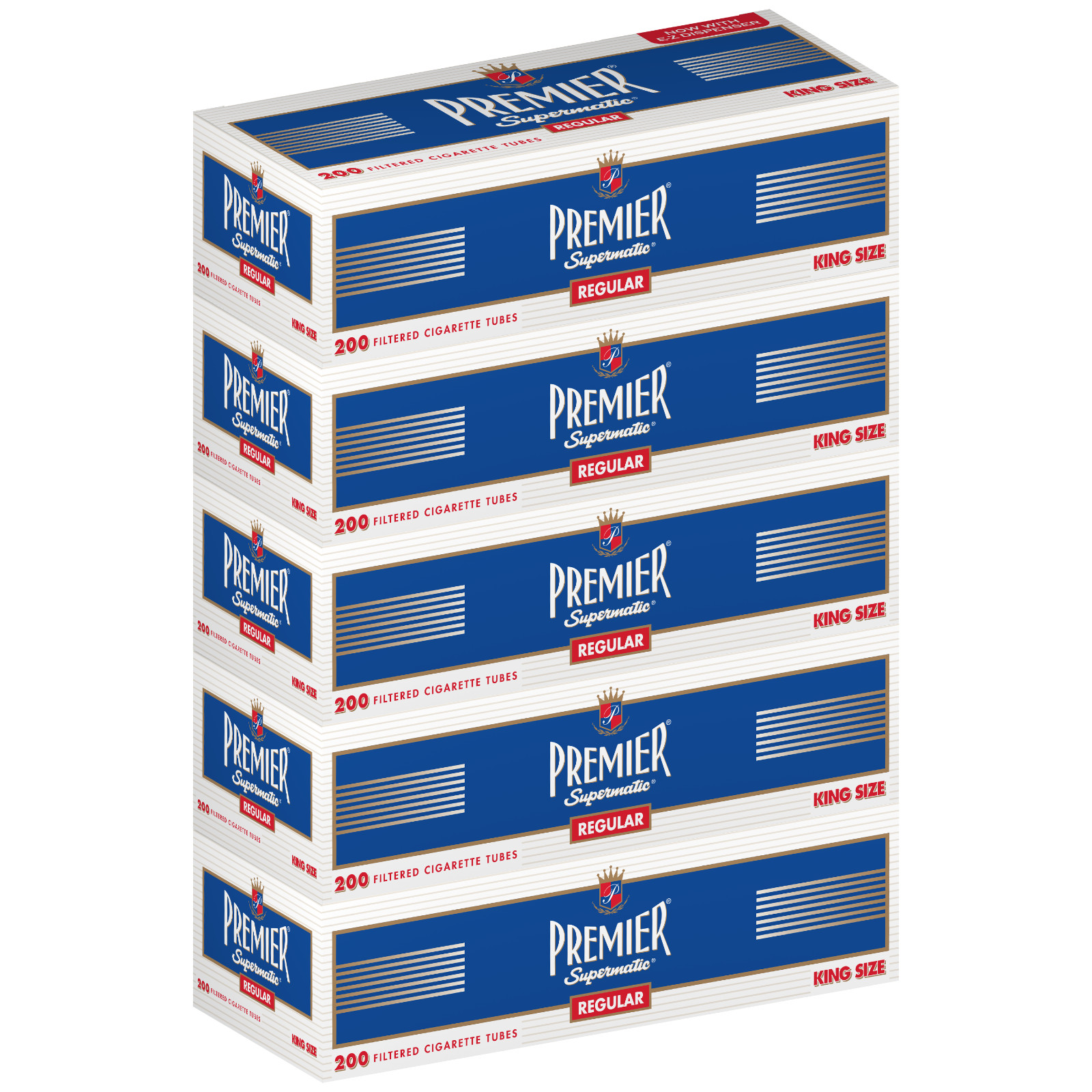 Premier Full Flavor Cigarette Filter Tubes - King Size (5 Boxes, 200 Each)
