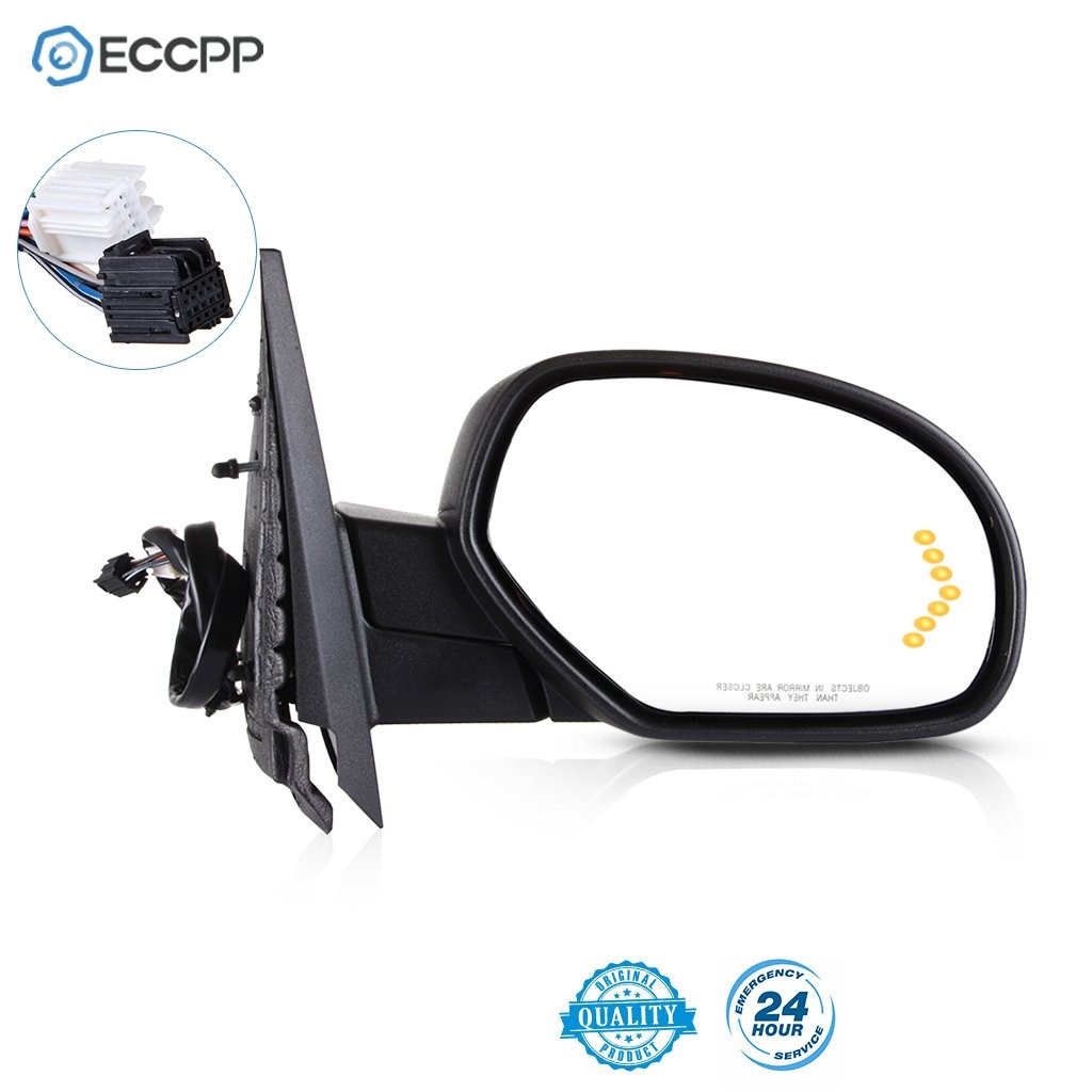 Power Mirror For 07-13 Chevy GMC Right Side Heated Puddle Signal Light w/Memory