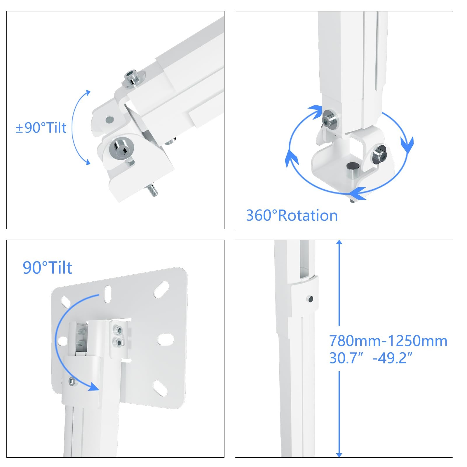 49inch Extended Mini Projector Ceiling Mount Adjustable Wall Mount with Threa...