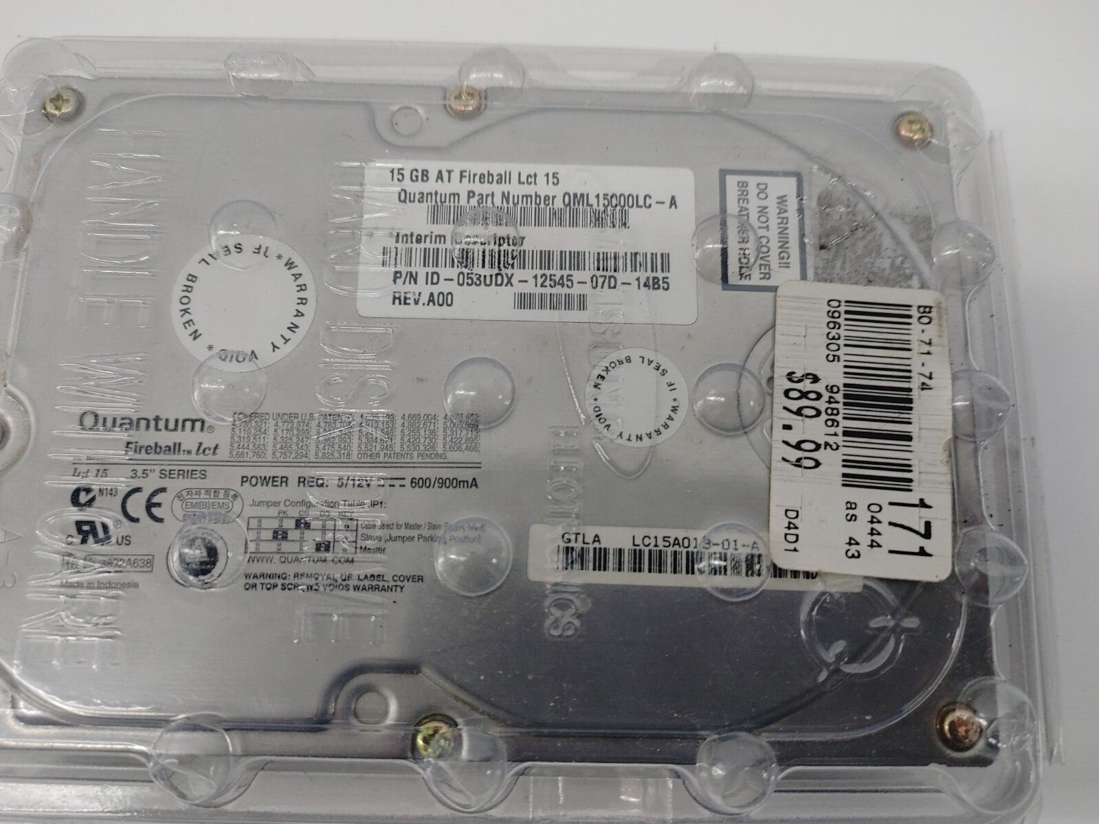 QUANTUM 15 GB AT FIREBALL LCT 15 HARD DRIVE