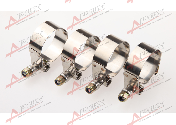 4PCS 1.25" inch Hose Coupler T-bolt Clamps Stainless Steel 37-42mm