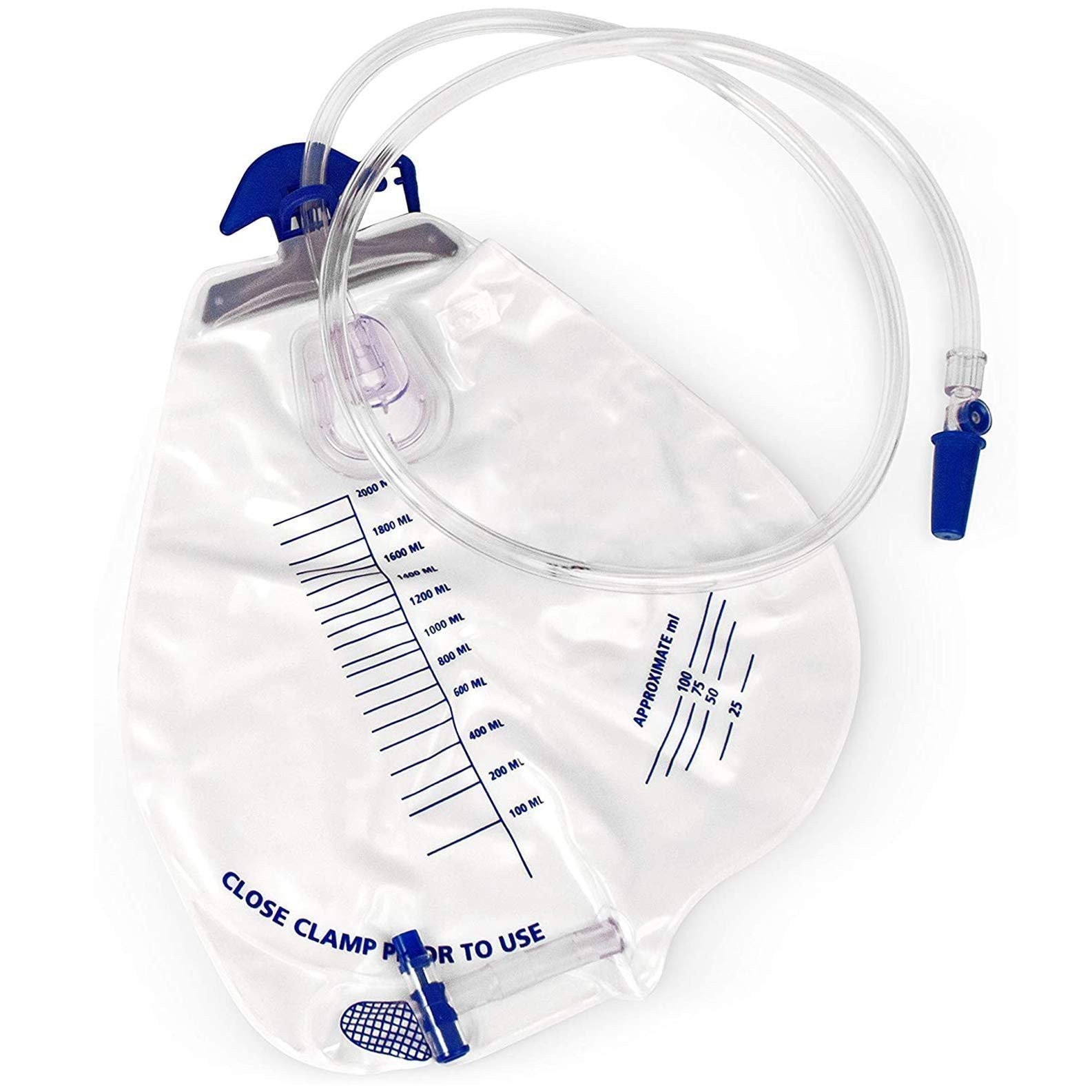 Urinary Drainage Bag Anti-Reflux Sterile Tube McKesson 20 Count 2000 ml