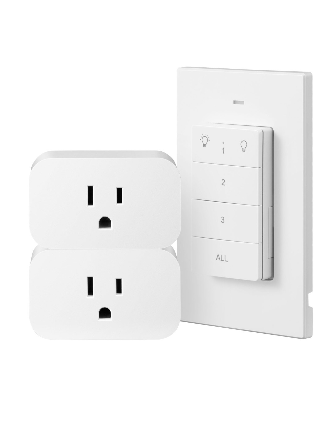 DEWENWILS Wireless Light Switch,No Wiring,2 Plug Outlet,100 Ft Range,FCC Listed