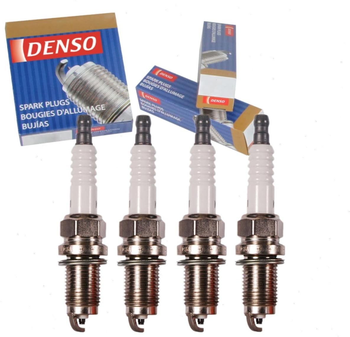 4 pc DENSO Standard Spark Plugs compatible with Honda Fit 1.5L L4 2007-2014