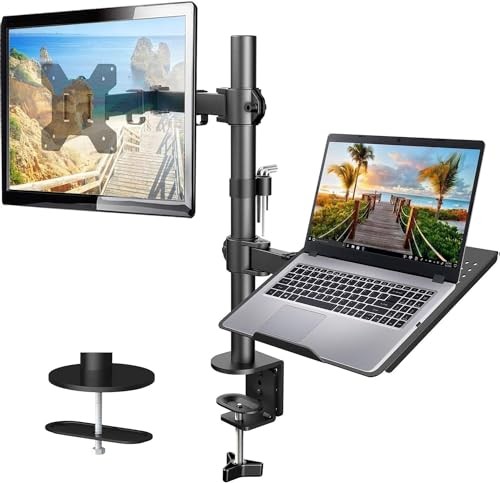 Adjustable Monitor Stand, Single Arm Desk Mount for 32 inch Screen and 17