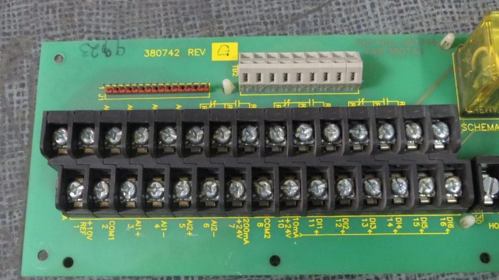 ABB RELAY TERMINAL CIRCUIT BOARD 380742 REV G 380771 380743 380745