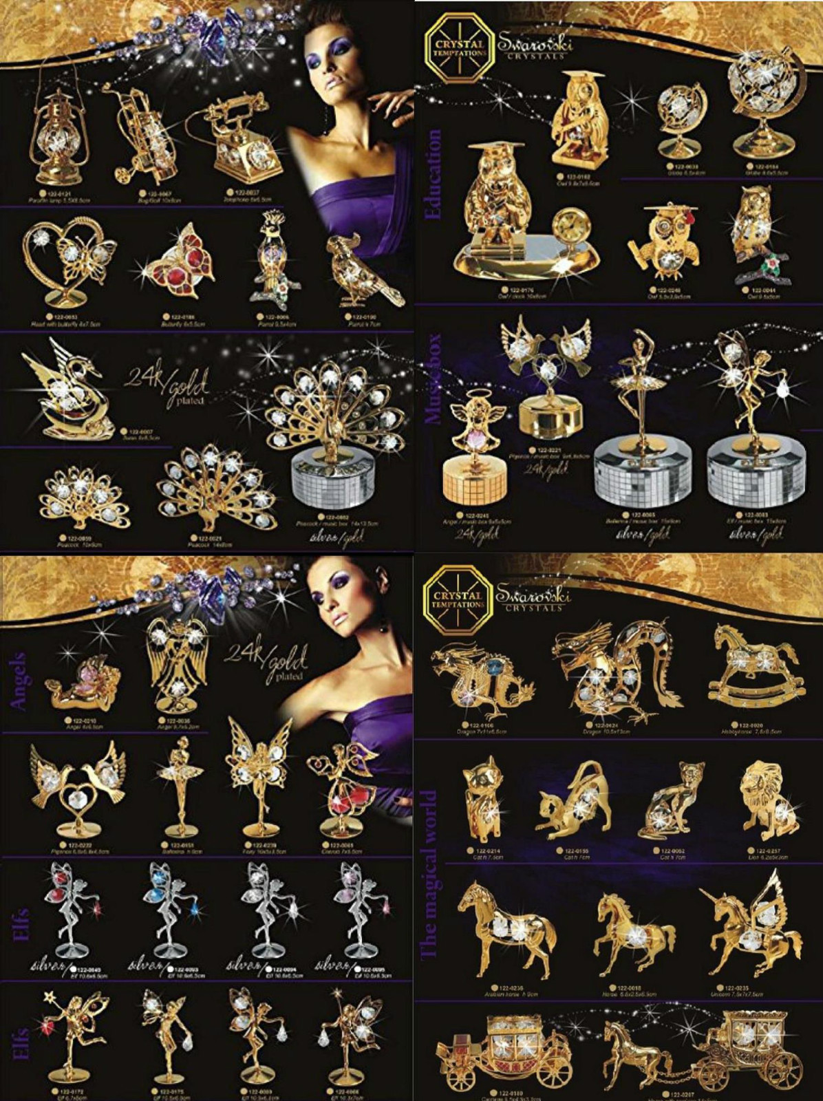 Swarovski Components Crystal Temptations Figur Crystal Sculpture Gold-Plated
