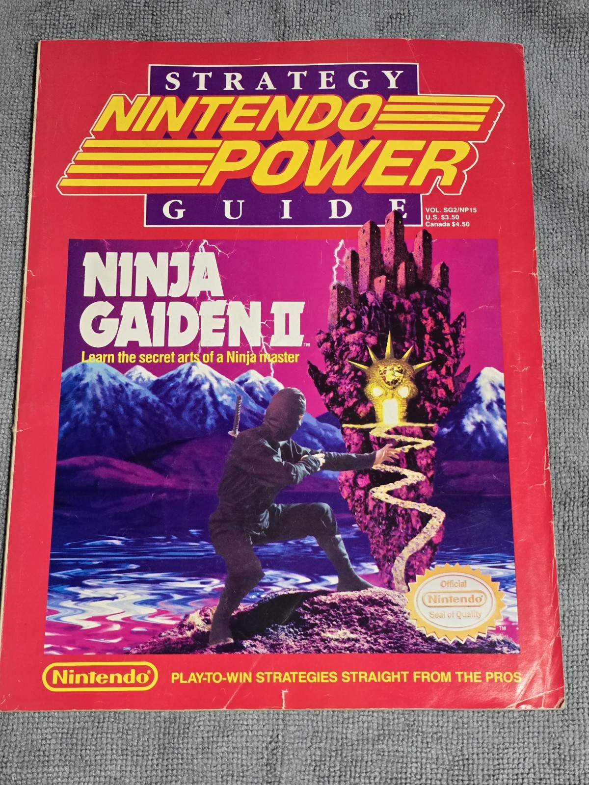 Nintendo Power Magazine #15 July 1990 Ninja Gaiden II Strategy Guide w/ poster