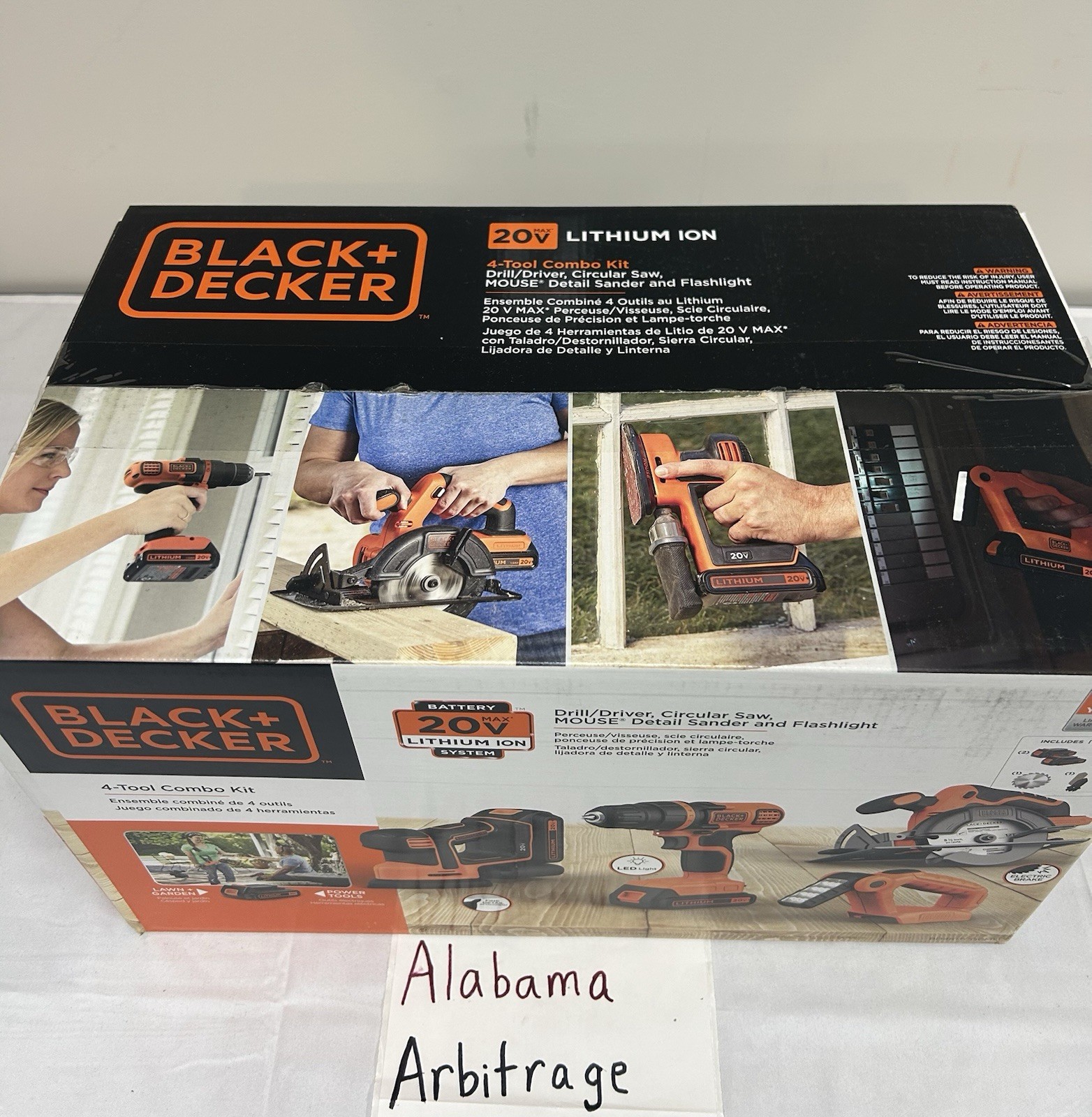 BLACK+DECKER 20V Max* Lithium Ion 4 Tool Combo Kit - BD4KITCDCMSL IN HAND NWT