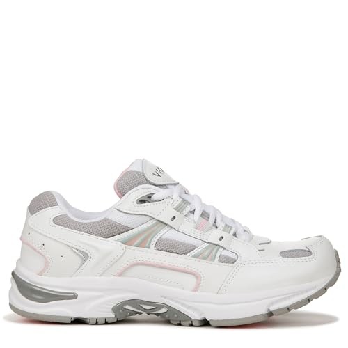 VIONIC 23WALK LEATHER TEXTILE WOMEN'S LOW TOP SNEAKERS - WHITE/PINK - SIZE 9.5