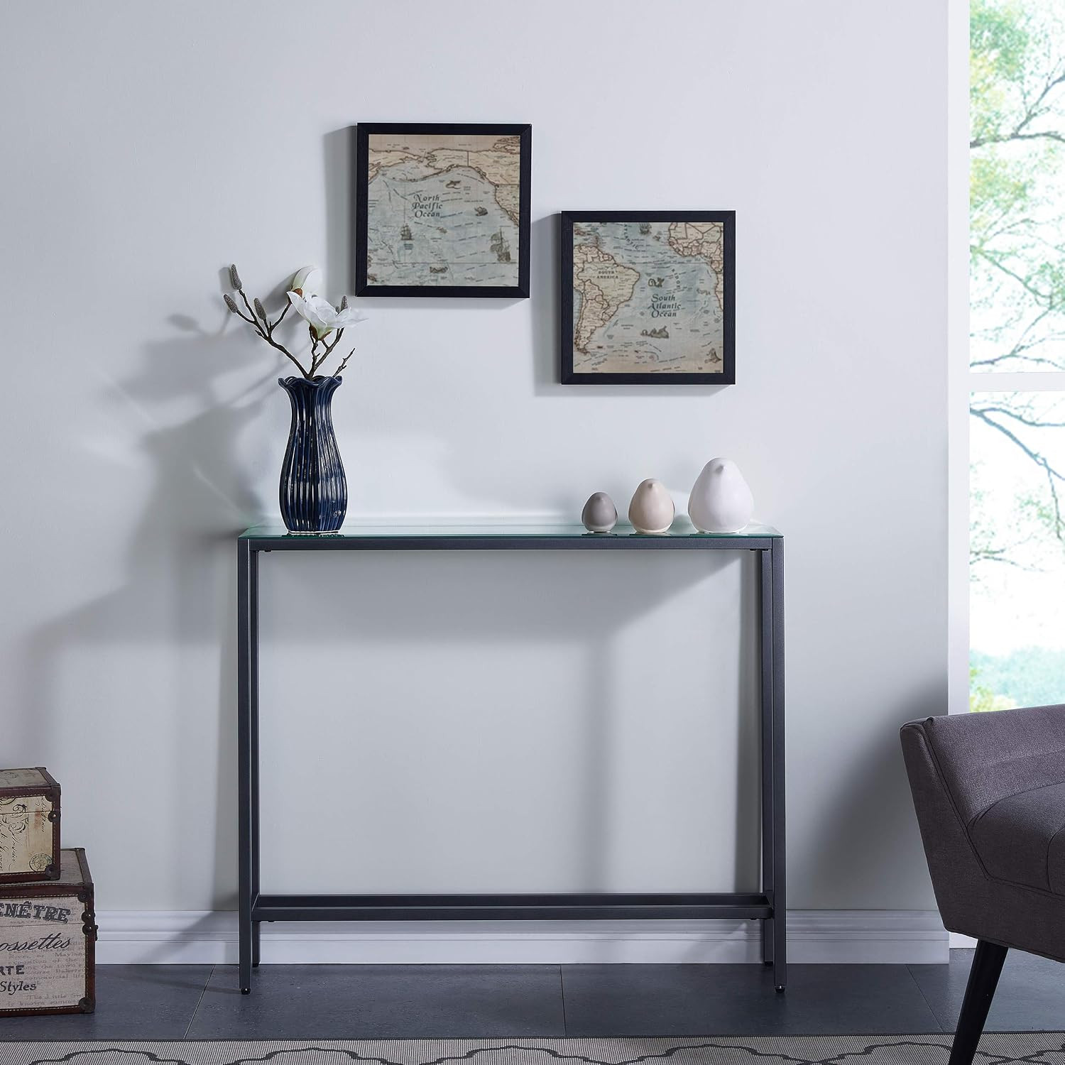 Darrin Narrow Console Table, Gray