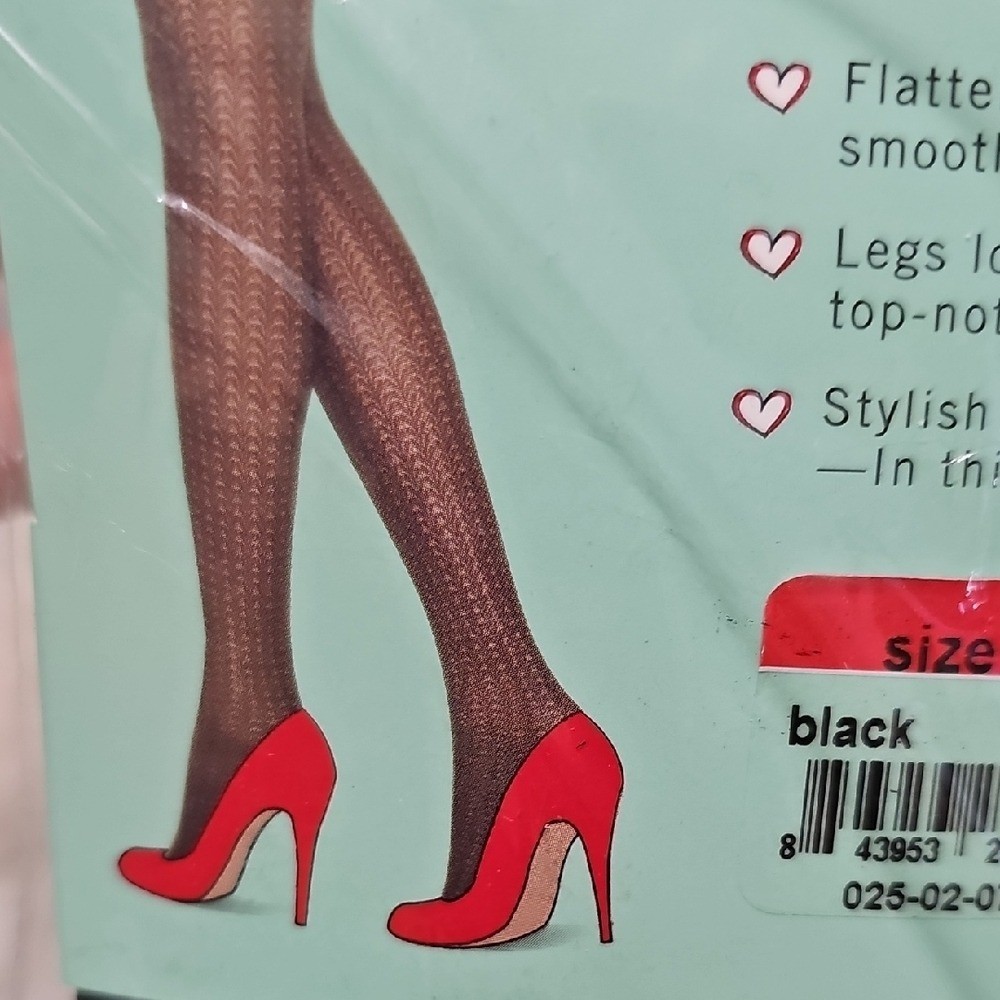 SPANX Black Textured Shaping Tights Size 1