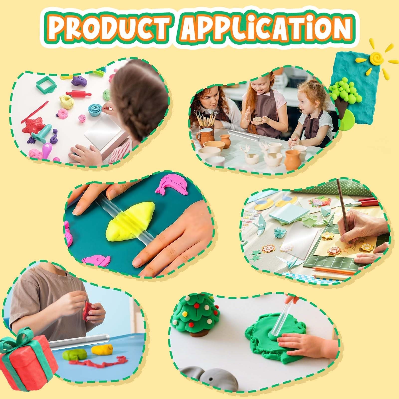Acrylic Clay Roller and Acrylic Sheet for Polymer Clay Rolling Pin with Clear...