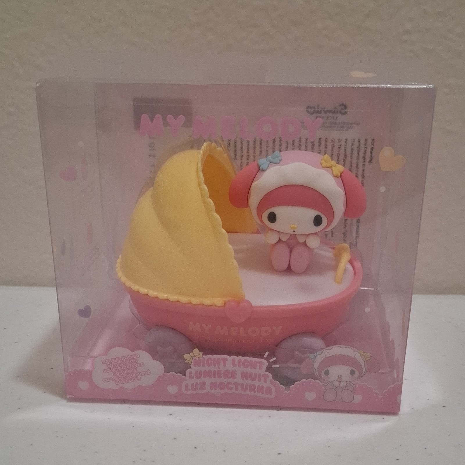 Sanrio My Melody LED Night Light Pink & Yellow Rechargeable Miniso