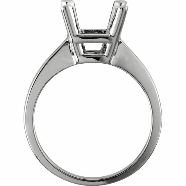 Sterling Silver Square/Princess Cut Solitaire Ring Setting - Classic Style Ring