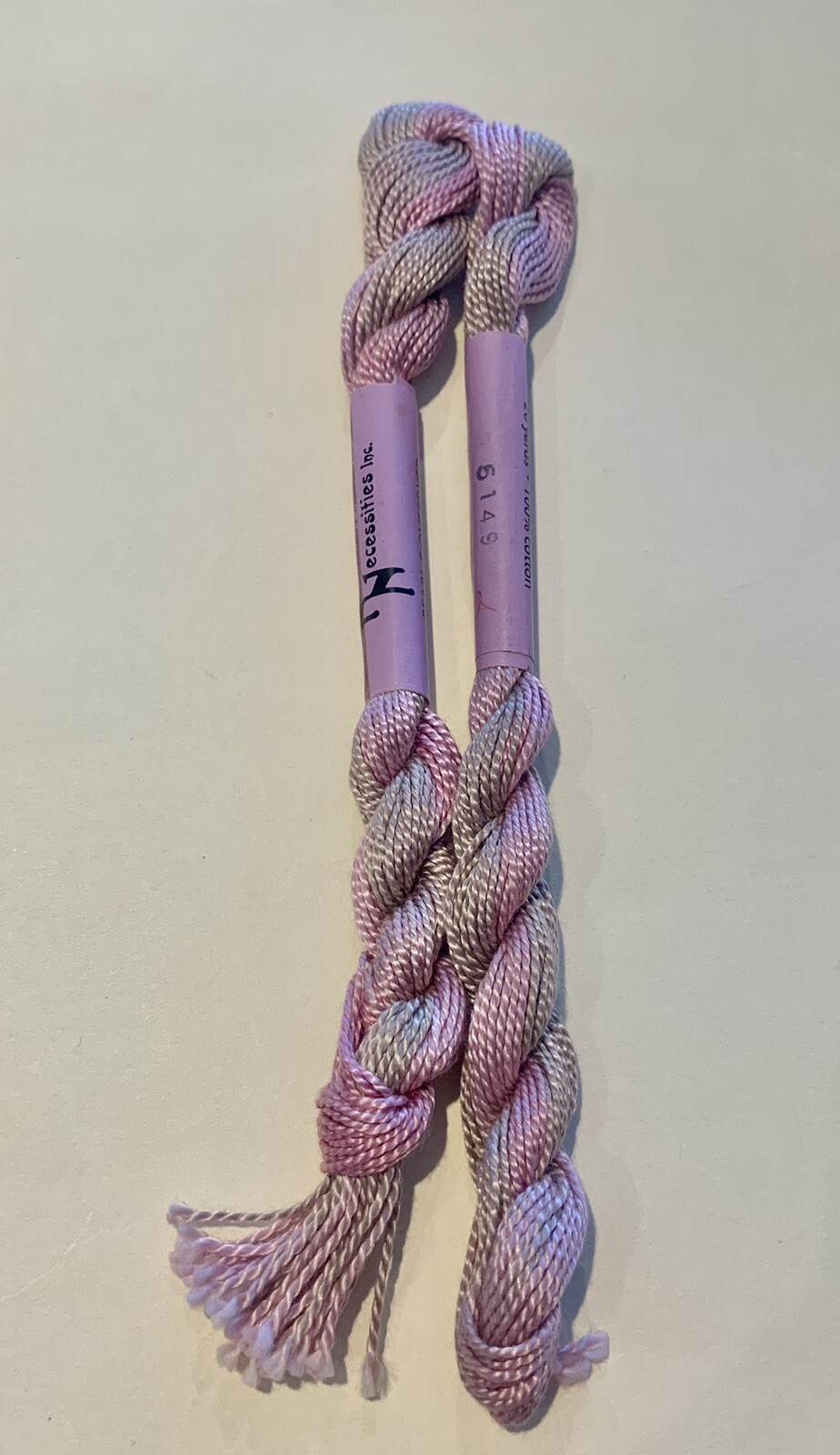 Perle Cotton #5 Needle Necessities 20 yds/1 Skein #5149 Pink/Taupe (variegated)