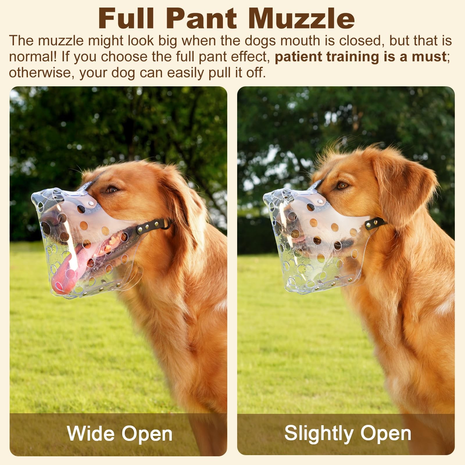 Dog Muzzle, Basket Muzzle for Large Medium Small Dogs, Humane Breathable Cage...