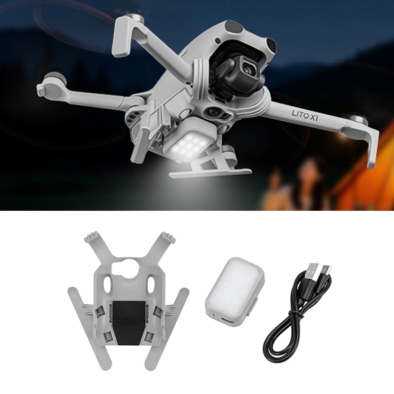 For DJI Lito 1 X1 Drone Landing Gear Tripod with LED Light Spotlight Accessories