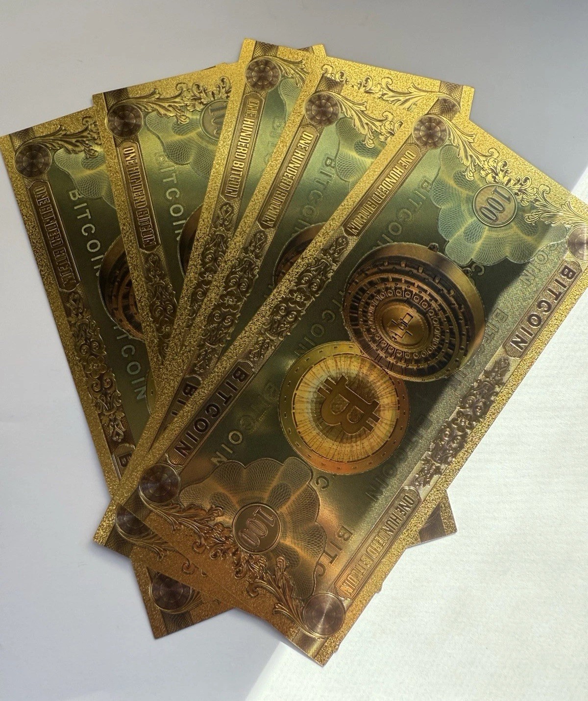 Five (5) Bitcoin Gold Foils